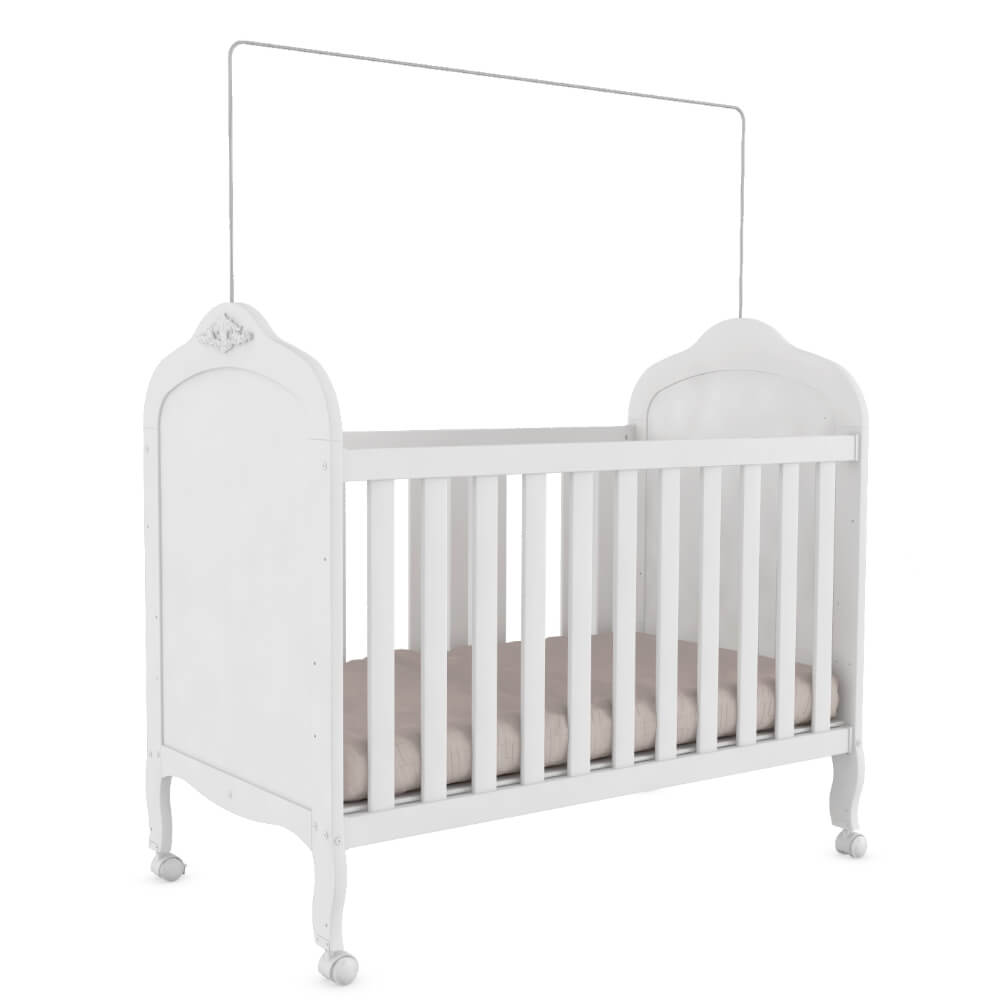 Berço e Mini-cama Peroba Elô 100% MDF - Branco