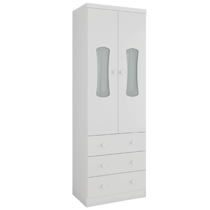 Guarda Roupa Infantil Peroba Luna 2 Portas - Branco Guarda Roupa Infantil Peroba Luna 2 Portas - Branco