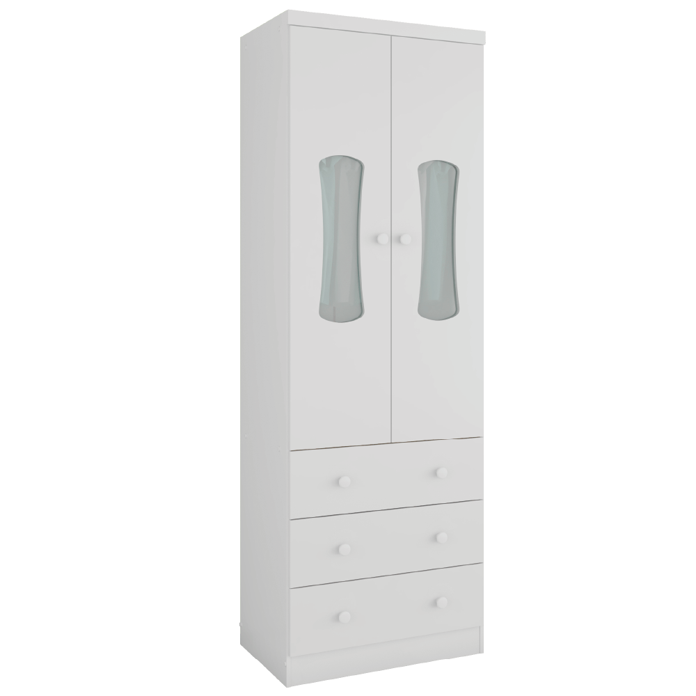 Guarda Roupa Infantil Peroba Luna 2 Portas - Branco