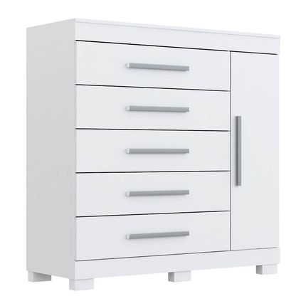 Cômoda ACP Rayane com 5 Gavetas e Sapateira - Branco Cômoda ACP Rayane com 5 Gavetas e Sapateira - Branco