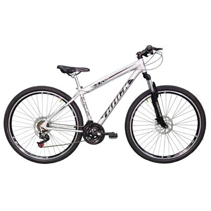 Bicicleta Track TK3 Aro 29 Aero Black Aço Freio a Disco 21 Velocidades - Prata Bicicleta Track TK3 Aro 29 Aero Black Aço Freio a Disco 21 Velocidades - Prata