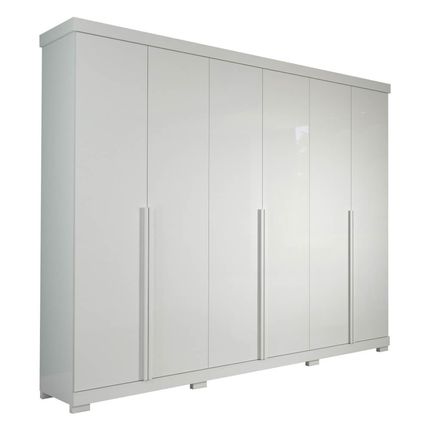 Guarda Roupa Panan Guarapari 6 Portas com Pés 100% MDF - Branco