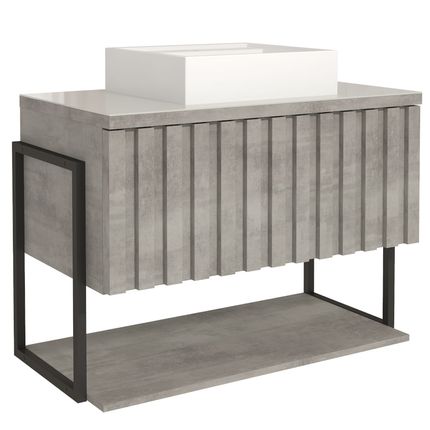 Gabinete Havaí MGM 80cm Metalon para Banheiro - Cimento Gabinete Havaí MGM 80cm Metalon para Banheiro - Cimento