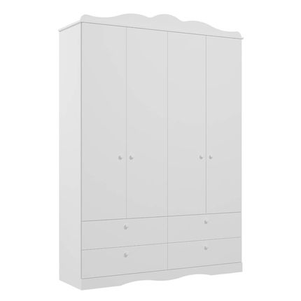 Guarda Roupa Permóbili Encanto Infantil 4 Portas e 4 Gavetas - Branco Guarda Roupa Permóbili Encanto Infantil 4 Portas e 4 Gavetas - Branco