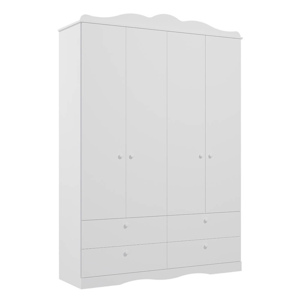 Guarda Roupa Permóbili Encanto Infantil 4 Portas e 4 Gavetas - Branco