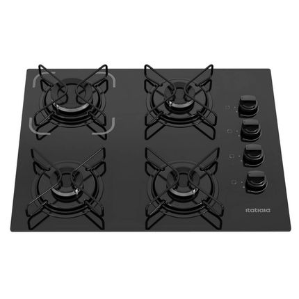 Cooktop Itatiaia 4 bocas Essencial Superautomático Mega Chama Preto - Bivolt Cooktop Itatiaia 4 bocas Essencial Superautomático Mega Chama Preto - Bivolt