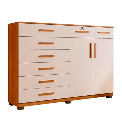 Cômoda Triunfo Benetil com Corrediça Telescópica - Cinamomo/Off White Cômoda Triunfo Benetil com Corrediça Telescópica - Cinamomo/Off White