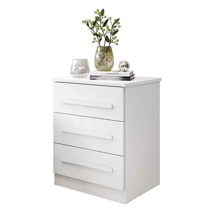 Mesa de Cabeceira Império Benetil com Corrediça Telescópica - Branco Mesa de Cabeceira Império Benetil com Corrediça Telescópica - Branco