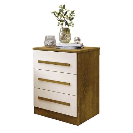 Mesa de Cabeceira Império Benetil com Corrediça Telescópica - Cinamomo/Off White Mesa de Cabeceira Império Benetil com Corrediça Telescópica - Cinamomo/Off White