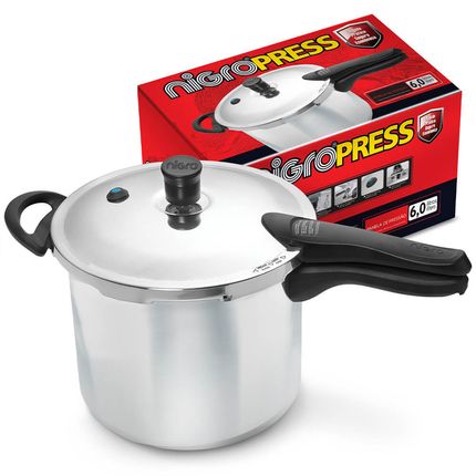 Panela de Pressão Nigro Press 4,5 Litros em Alumínio Polido Panela de Pressão Nigro Press 4,5 Litros em Alumínio Polido