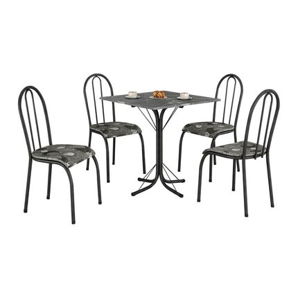 Conjunto de Mesa Nobre Granito Rubi 70cm com 4 Cadeiras Conjunto de Mesa Nobre Granito Rubi 70cm com 4 Cadeiras
