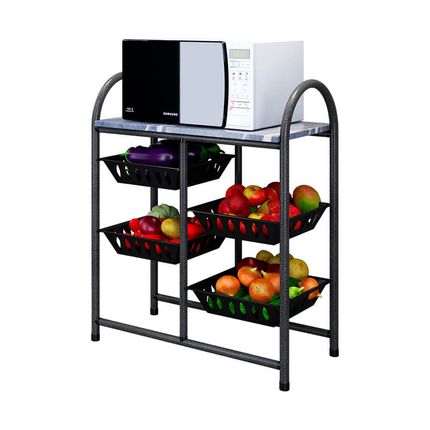 Fruteira Nobre Granito 4 Cestos Topázio - Prata Fruteira Nobre Granito 4 Cestos Topázio - Prata