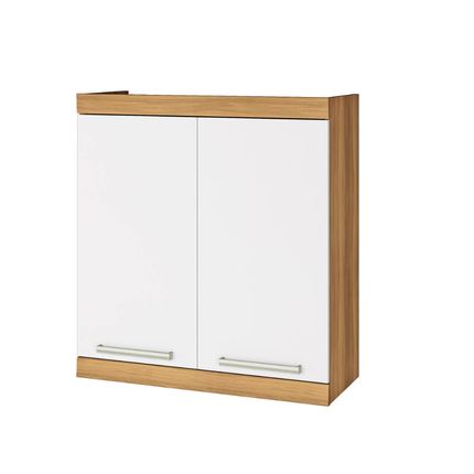 Armário Aéreo Nesher Burguesa Premium 80cm - Freijó/Branco Armário Aéreo Nesher Burguesa Premium 80cm - Freijó/Branco