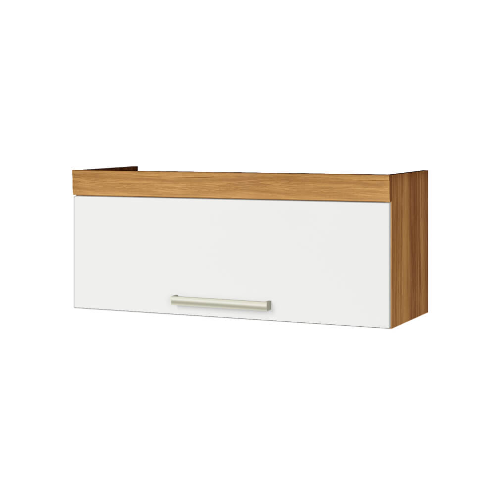Armário Aéreo Geladeira Nesher Burguesa Premium 80cm - Freijó/Branco
