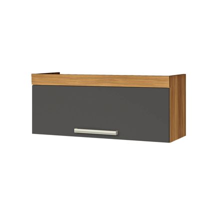 Armário Aéreo Geladeira Nesher Burguesa Premium 80cm - Freijó/Grafite