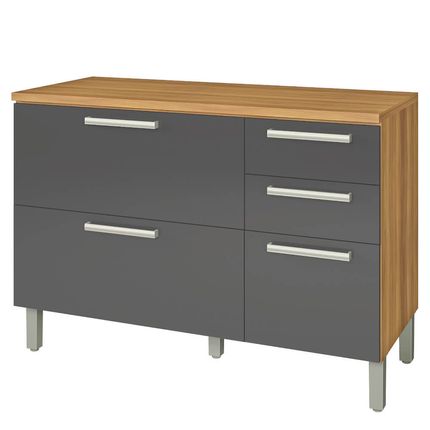 Balcão Nesher Burguesa Premium 120cm com Gaveta Organizadora - Freijó/Grafite Balcão Nesher Burguesa Premium 120cm com Gaveta Organizadora - Freijó/Grafite