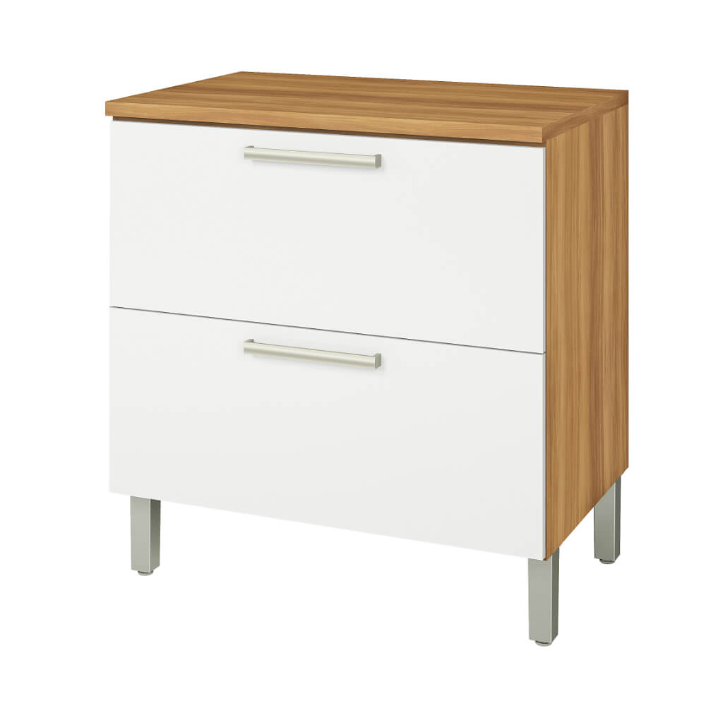 Balcão Nesher Burguesa Premium 80cm com Gaveta - Freijó/Branco