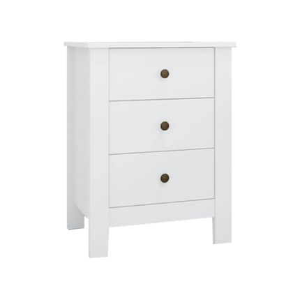 Mesa de Cabeceira Maggiore Lopas com Gavetas - Branco Mesa de Cabeceira Maggiore Lopas com Gavetas - Branco