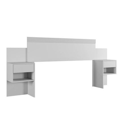 Cabeceira para Casal Extensiva Master Benetil com Gaveta - Branco Cabeceira para Casal Extensiva Master Benetil com Gaveta - Branco
