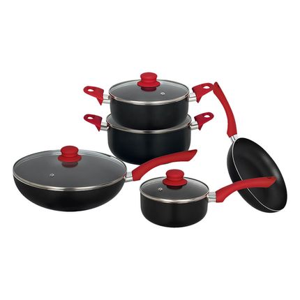 Conjunto de Panelas Mor 5 peças Aroma Antiaderente - Preto Conjunto de Panelas Mor 5 peças Aroma Antiaderente - Preto