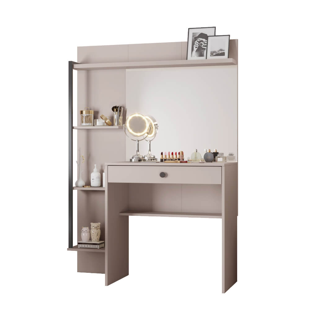 Penteadeira Camarim Encanto Candian com prateleiras  - Off White
