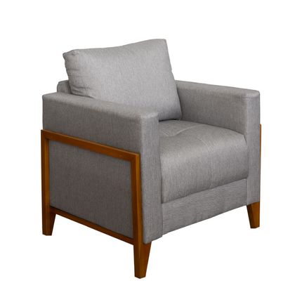 Poltrona RMBM Sarah em Tecido Linho - Cinza Poltrona RMBM Sarah em Tecido Linho - Cinza