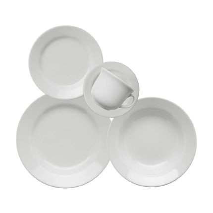 Aparelho de Jantar Biona 20 peças Donna - Branco/Off White Aparelho de Jantar Biona 20 peças Donna - Branco/Off White