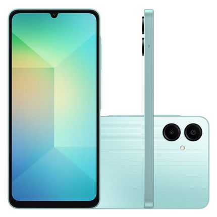 Smartphone Samsung Galaxy A06 Tela de 6.7'' 128GB 4GB RAM 4G Dual Chip - Verde Claro Smartphone Samsung Galaxy A06 Tela de 6.7'' 128GB 4GB RAM 4G Dual Chip - Verde Claro