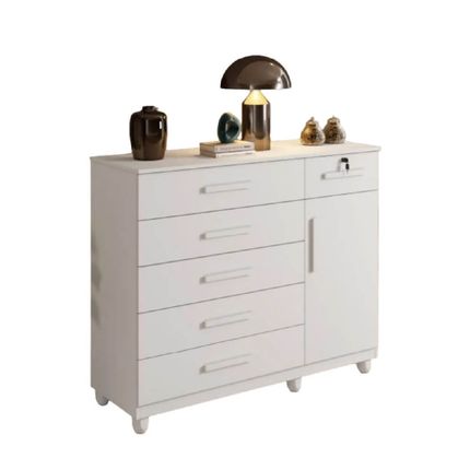 Cômoda Benetil Milão com 6 Gavetas - Branca Cômoda Benetil Milão com 6 Gavetas - Branca