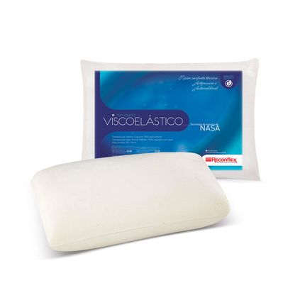 Travesseiro Reconflex Viscoelástico Nasa 15cm com Espuma Poliuretano - Branco Travesseiro Reconflex Viscoelástico Nasa 15cm com Espuma Poliuretano - Branco