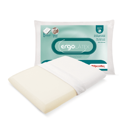 Travesseiro Ergolátex Reconflex 12cm com Espuma Poliuretano HR - Branco Travesseiro Ergolátex Reconflex 12cm com Espuma Poliuretano HR - Branco