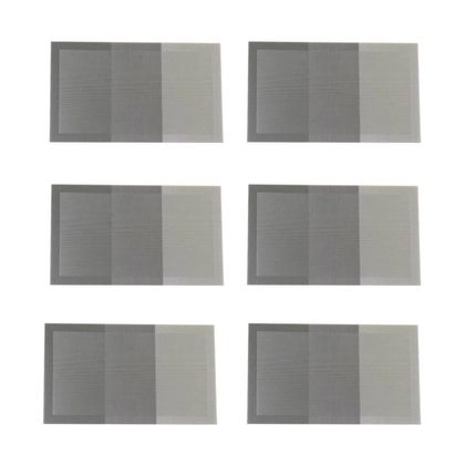 Jogo Americano 6 peças MBL Fortaleza Retangular - Cinza Jogo Americano 6 peças MBL Fortaleza Retangular - Cinza