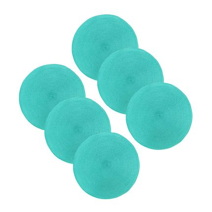 Jogo Americano 6 peças MBL Tocantins Redondo - Turquesa Jogo Americano 6 peças MBL Tocantins Redondo - Turquesa