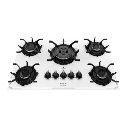 Cooktop Itatiaia 5 bocas Itamaster Superautomático Branco - Bivolt Cooktop Itatiaia 5 bocas Itamaster Superautomático Branco - Bivolt