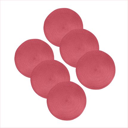 Jogo Americano 6 peças MBL Tocantins Redondo - Rosa Jogo Americano 6 peças MBL Tocantins Redondo - Rosa