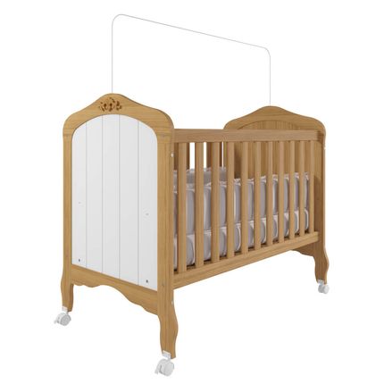 Berço e Mini Cama Permóbili Harmonia 100% MDF - Nature/Branco Berço e Mini Cama Permóbili Harmonia 100% MDF - Nature/Branco
