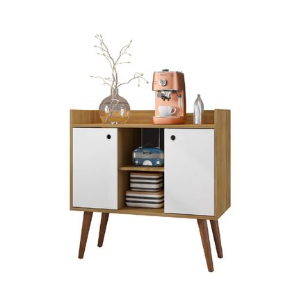 Aparador Cairo Fiorello com Nicho - Freijó/Branco Aparador Cairo Fiorello com Nicho - Freijó/Branco