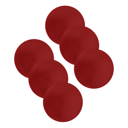 Jogo Americano 6 peças MBL Tocantins Redondo - Vermelho