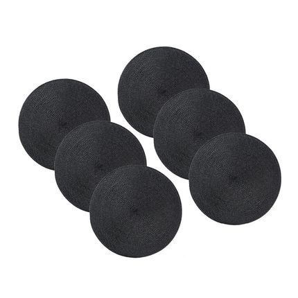 Jogo Americano 6 peças MBL Tocantins Redondo - Preto Jogo Americano 6 peças MBL Tocantins Redondo - Preto