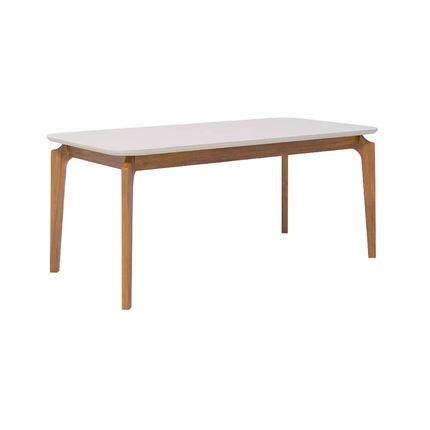 Mesa Cimol Ficus Natuame 180x90cm em Madeira com Tampo de Vidro - Madeira/Off White Mesa Cimol Ficus Natuame 180x90cm em Madeira com Tampo de Vidro - Madeira/Off White