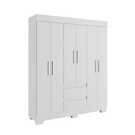 Guarda Roupa ACP Maya 6 Portas com Pés - Branco Guarda Roupa ACP Maya 6 Portas com Pés - Branco