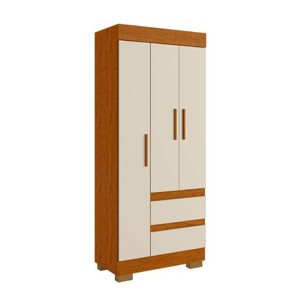 Guarda Roupa ACP Maya 3 Portas com Pés - Cinamomo/Off White Guarda Roupa ACP Maya 3 Portas com Pés - Cinamomo/Off White