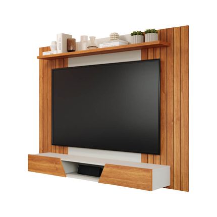 Painel Permóbili Santiago para TV até 70'' com Basculantes - Cinamomo/Off White Painel Permóbili Santiago para TV até 70'' com Basculantes - Cinamomo/Off White