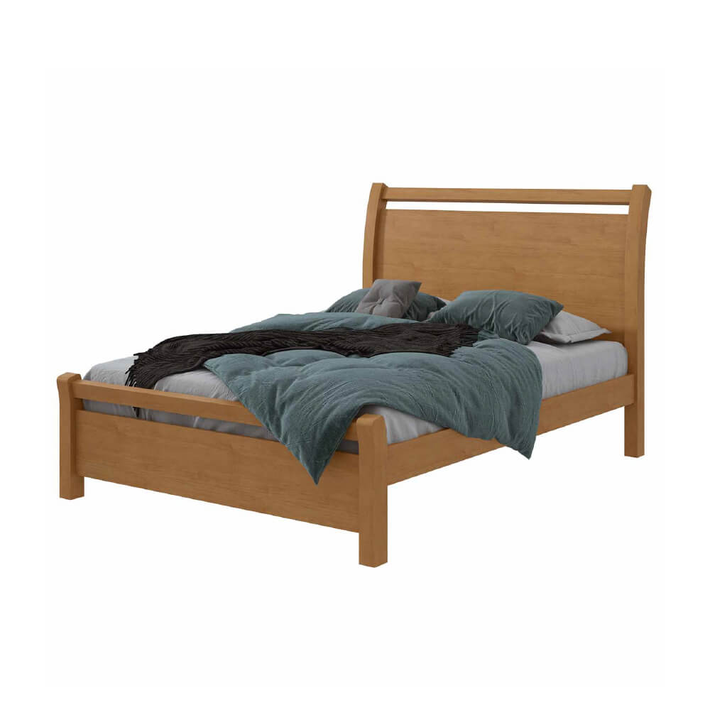 Cama de Casal Lopas Reali 140cm - Amêndoa Clean