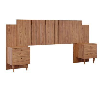 Cabeceira para Casal Extensiva Panan Gênova com Gavetas - Cinamomo Cabeceira para Casal Extensiva Panan Gênova com Gavetas - Cinamomo