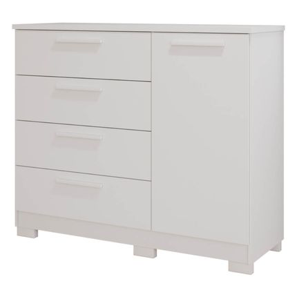 Cômoda Panan Malu com 4 Gavetas e 1 Porta - Branco Cômoda Panan Malu com 4 Gavetas e 1 Porta - Branco