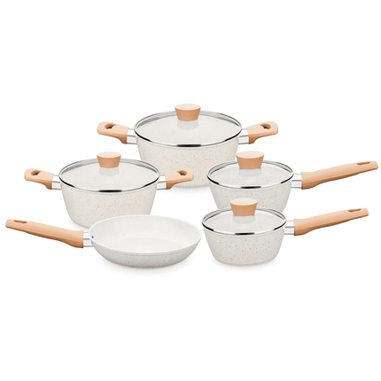 Conjunto de Panelas MTA Carmela 5 peças Cerâmica - Vanilla Conjunto de Panelas MTA Carmela 5 peças Cerâmica - Vanilla