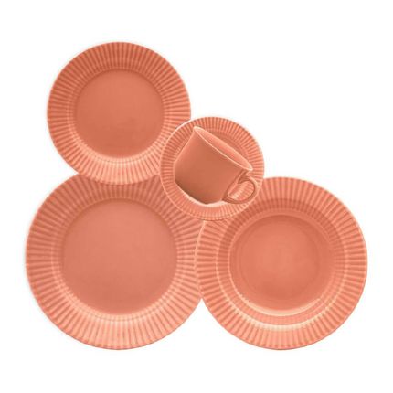 Aparelho de Jantar Biona 30 peças Canelé Salmão Aparelho de Jantar Biona 30 peças Canelé Salmão