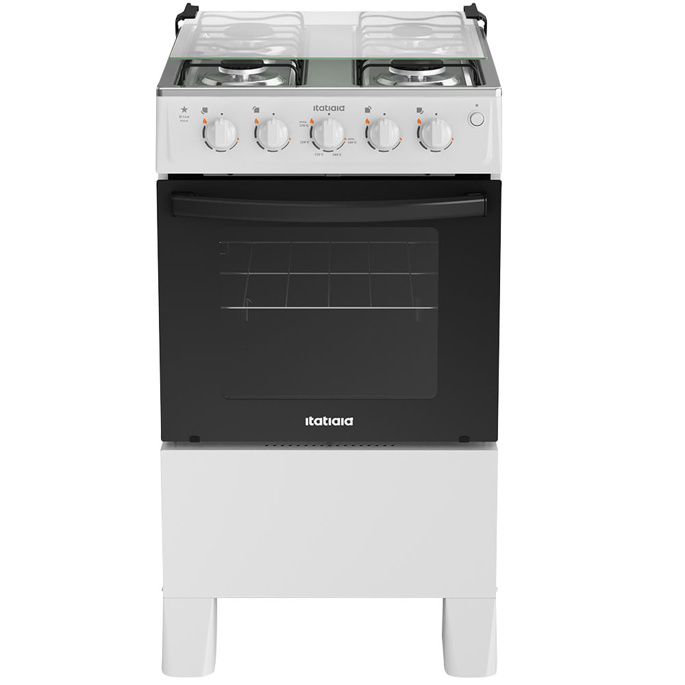 Fogão Itatiaia Star New 4 bocas Automático com Mesa de Inox Branco - Bivolt