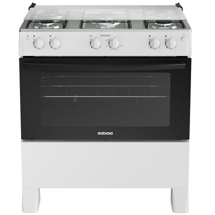 Fogão Itatiaia Star New 5 bocas Automático com Mesa de Inox Branco - Bivolt Fogão Itatiaia Star New 5 bocas Automático com Mesa de Inox Branco - Bivolt